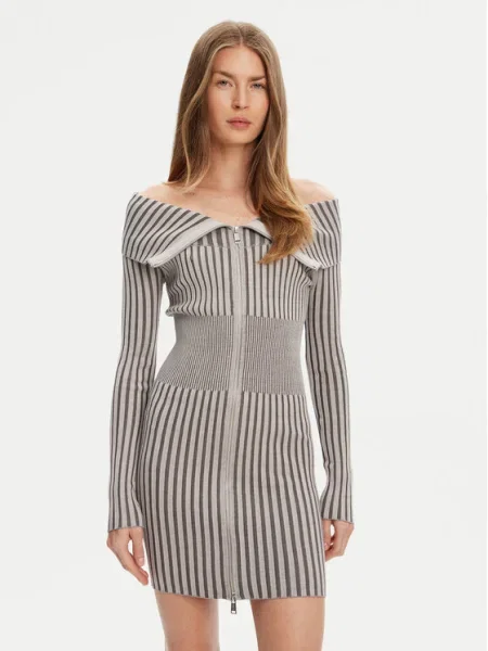 Guess Плетена рокля сив