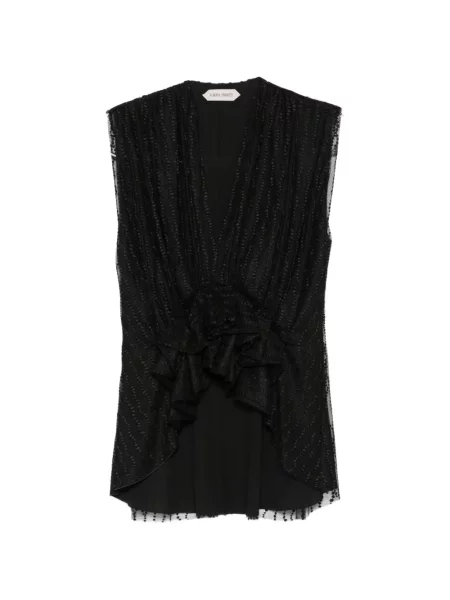 Топ Alberta Ferretti с волани черно