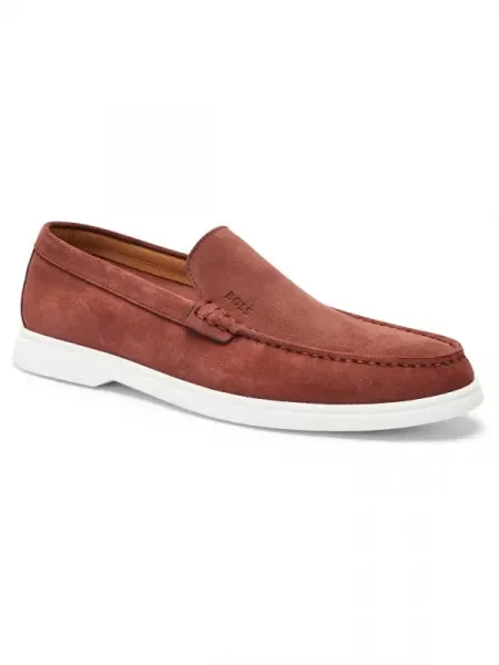 BOSS BLACK Bőr loafer cipők Sienne fekete