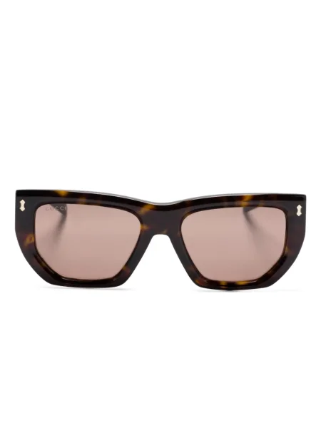 Ochelari de soare Gucci Eyewear cu imprimeu geometric maro