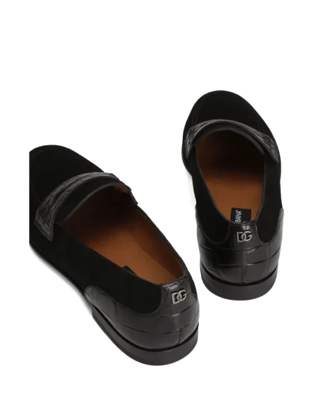 Pantofi loafer Dolce & Gabbana din piele de căprioară negru