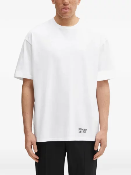 Scurt tricou Wacko Maria tricotate alb