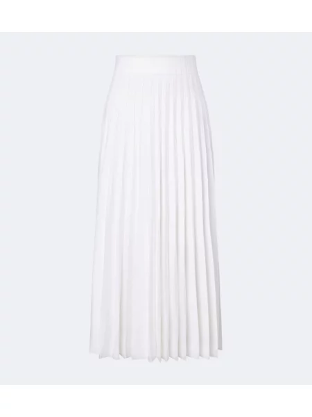 Fusta maxi Balmain tricotate alb