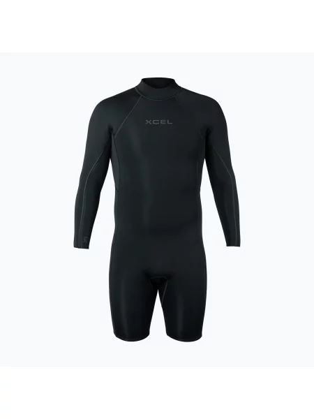 Costum de înot pentru bărbați Xcel Axis Back Zip Spring 2 mm LS black negru