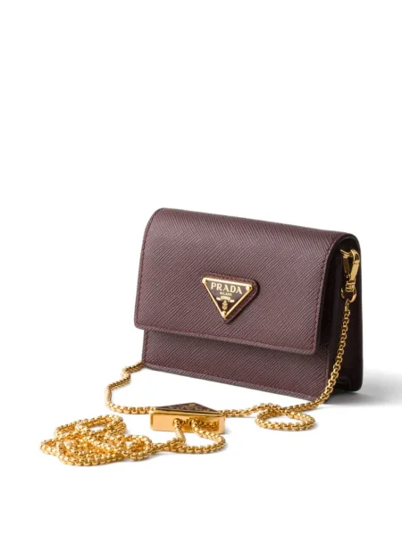 Geanta de piele Prada din piele violet
