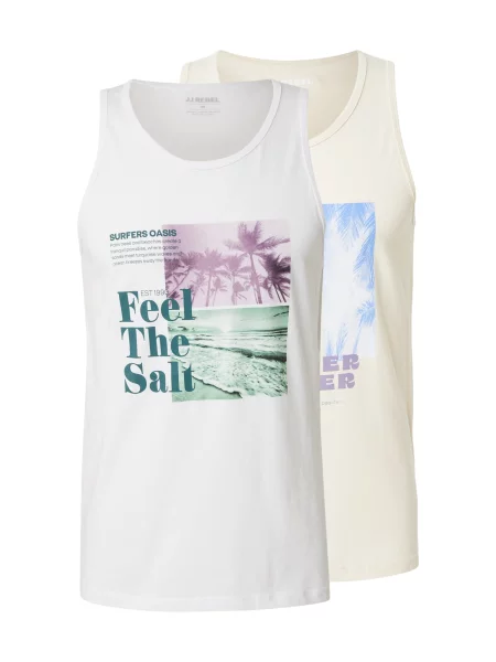 JJ Rebel Tricou JREBMILES azuriu / galben deschis / lila alb