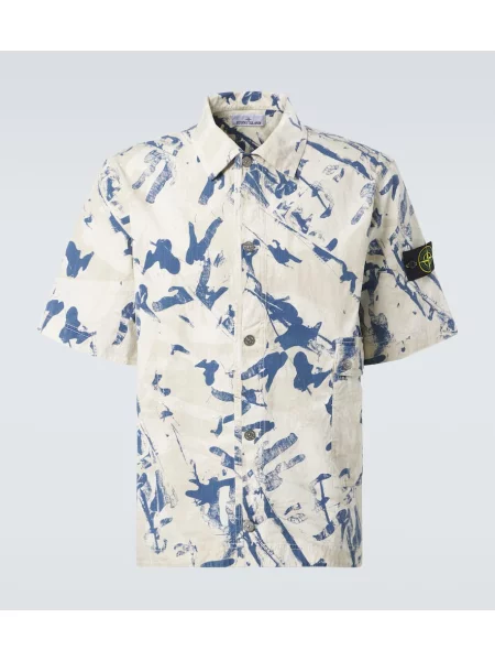 Камуфлажна риза Stone Island камъни бяло