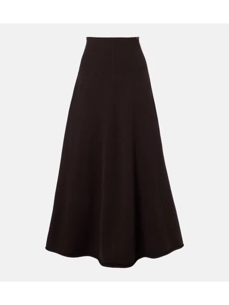 Fusta maxi Extreme Cashmere din cașmir maro