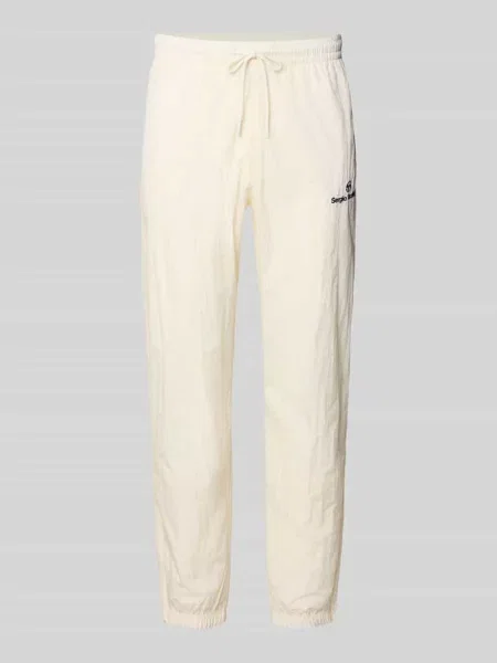 Spodnie materiałowe o kroju straight fit z wyhaftowanym logo model Nayla' Sergio Tacchini białe