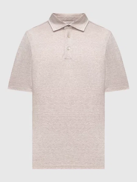 Поло з льоном з логотипом Agnona бежеве