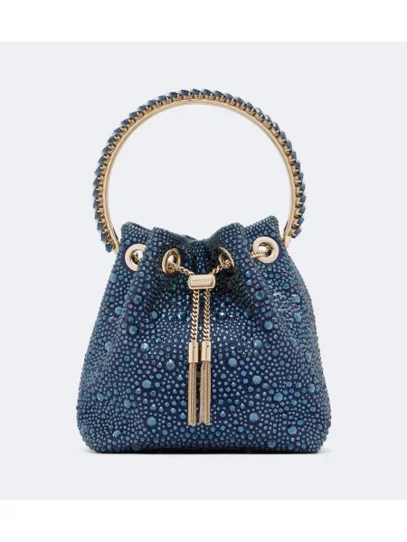 Geantă Jimmy Choo din satin albastru