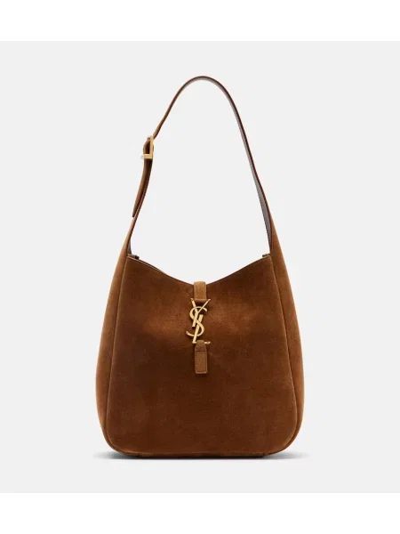 Geantă Saint Laurent din piele de căprioară mini bej