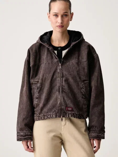 Dickies jachetă scurtă pentru femei din denim maro