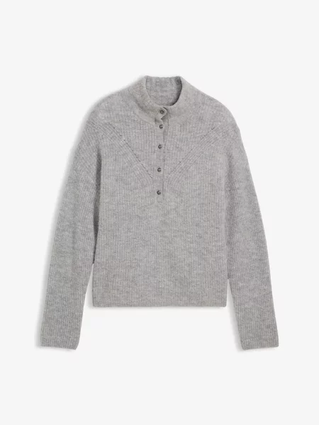 Sweter oversize z miękkiej mieszanki wełny alpaki szary