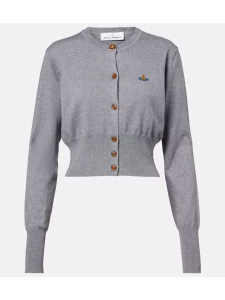 Decupat cardigan Vivienne Westwood din cașmir gri