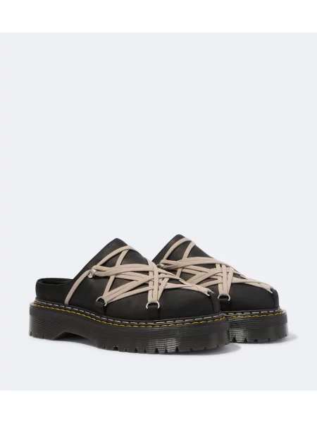 Papuci tip mules Rick Owens din piele negru