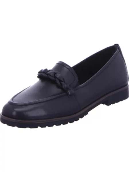 Loafersy Tamaris skórzane niebieskie