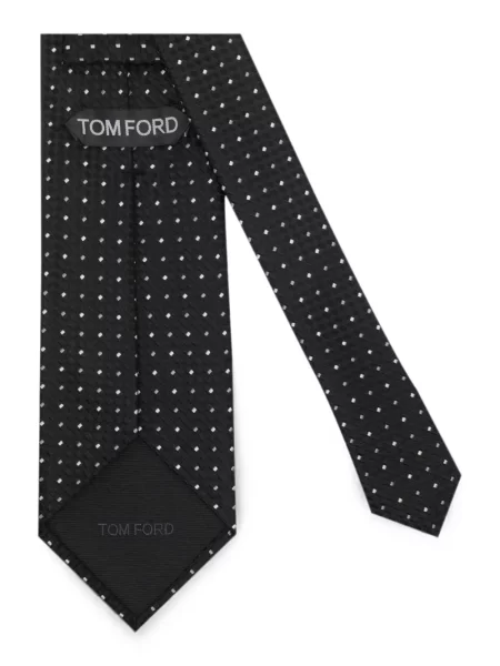 Cravată Tom Ford de mătase cu buline negru