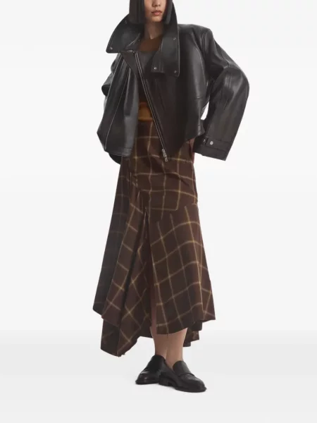 Fusta maxi Co Collection în carouri maro