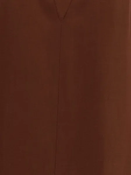 Rochie Brunello Cucinelli cu decolteu în V de costum maro