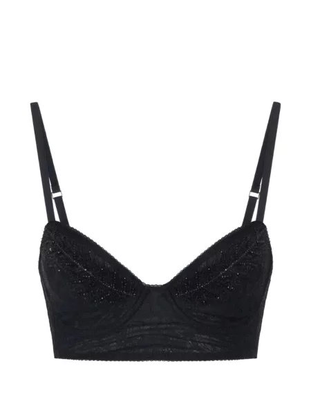 Sutien Elisabetta Franchi cu broderie din dantelă negru