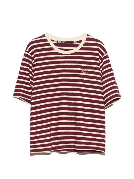 Tricou Bimba Y Lola cu dungi din material terry roșu