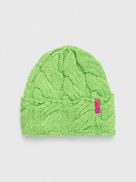 Шапка Roxy x Rowley от плътен трикотаж зелено