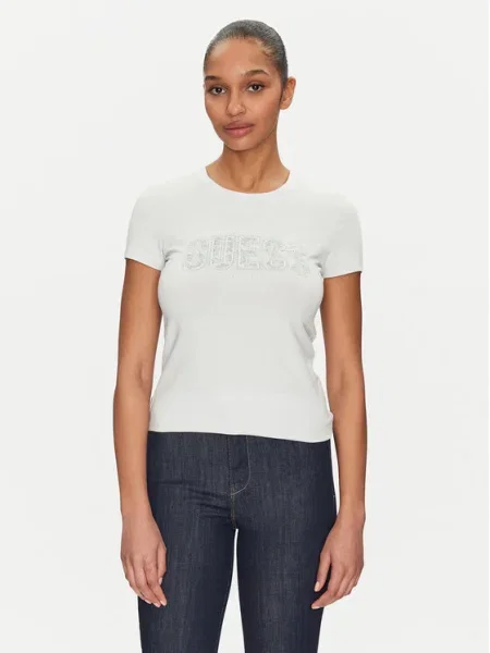 Guess Tricou celest albastru