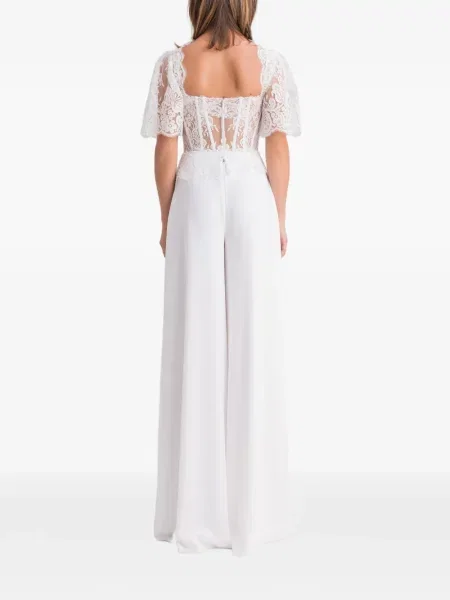 Tricou Gemy Maalouf din dantelă alb