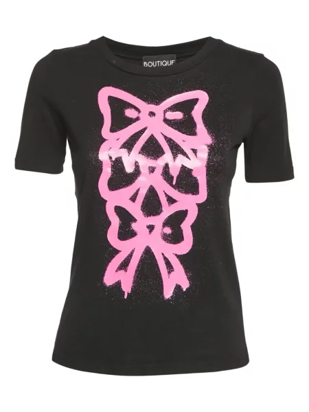 Koszulka Boutique Moschino z kokardką czarna