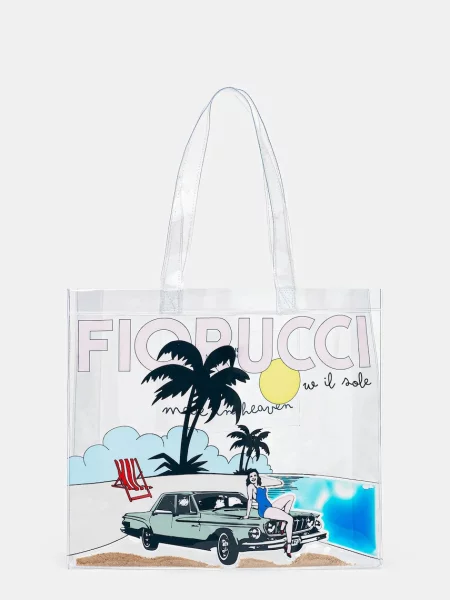 Geantă de plajă Fiorucci cu imagine transparente