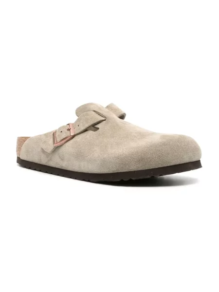 Klapki Birkenstock skórzane beżowe