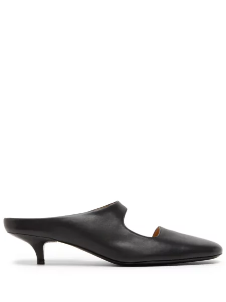Papuci tip mules Marsell din piele negru