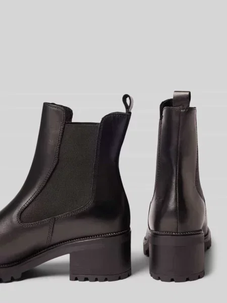 Buty chelsea z naturalnej skóry ze skóry bydlęcej Tamaris czarne