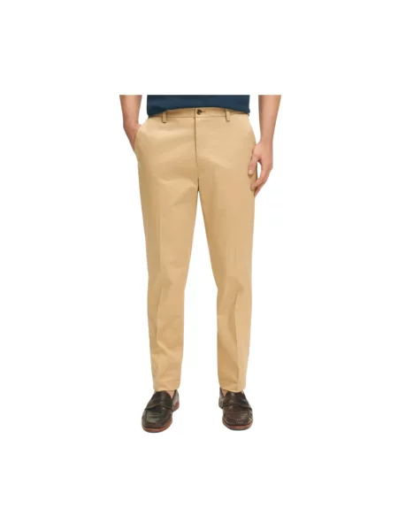 Spodnie Brooks Brothers ze stretchu beżowe