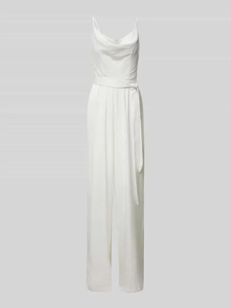 Kombinezon z wiązanym paskiem Hey Kyla biały