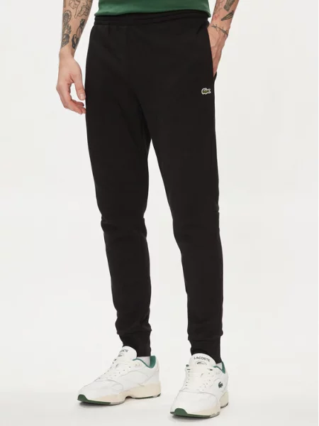 Lacoste spodnie dresowe gładkie czarny