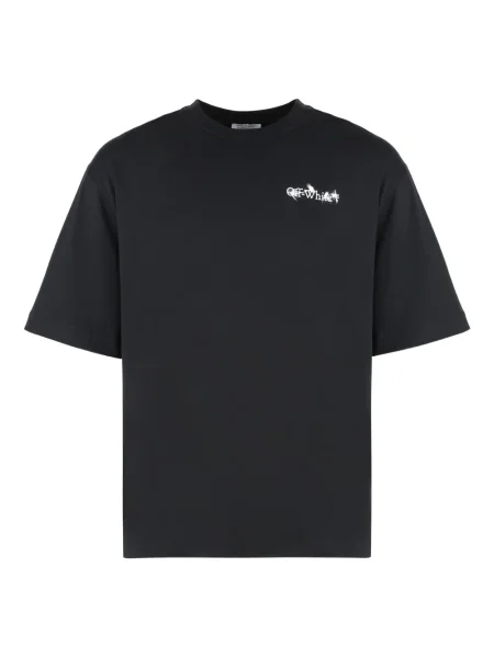 Tricou Off-white cu model floral cu imagine cu decolteu rotund alb