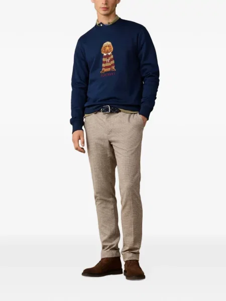 Hanorac Hackett London cu broderie albastru