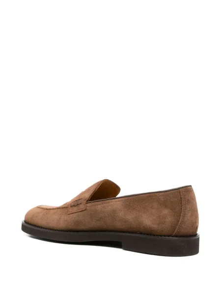 Pantofi loafer Doucal's din piele de căprioară maro