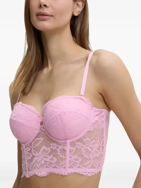 Sutien Guess din dantelă roz