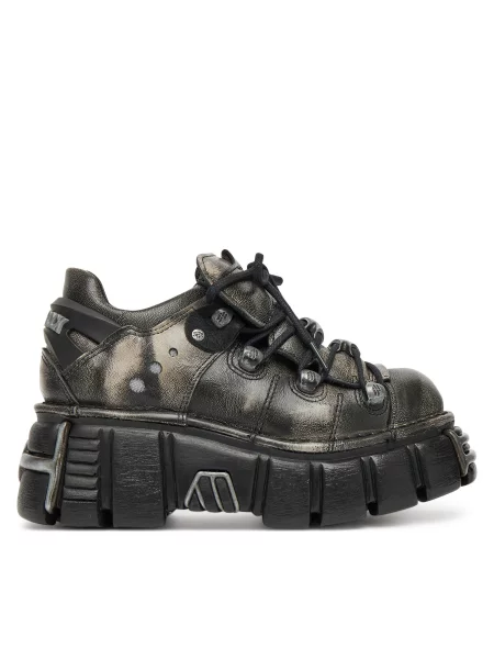 Шкіряні кросівки New Rock PULIK OLD ARENA TOWER NEGRO ACERO + later чорні