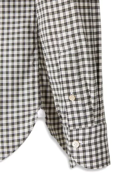 Kostkovaná klasická s límcem košile Luigi Borrelli zelená