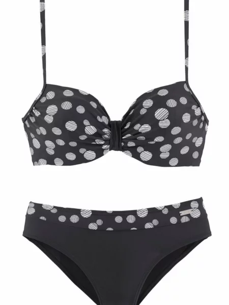 LASCANA Costum de baie două piese albastru marin alb
