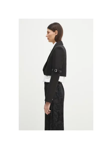 Coperni marynarka Hybrid Cropped Tailored jednorzędowa czarny