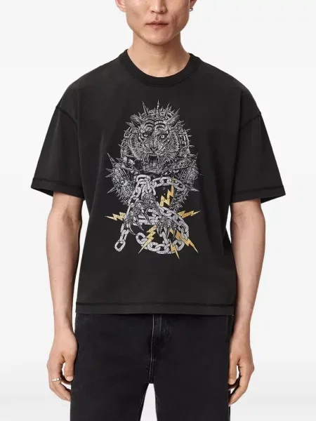 Tricou Allsaints cu imagine negru