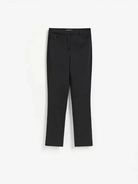 Reserved Pantaloni slim cu vâscoză negru