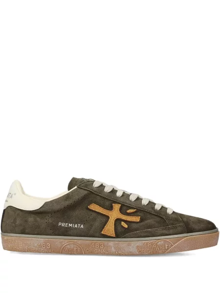 Sneakerși Premiata din piele de căprioară verde
