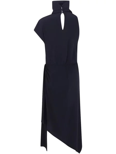 Rochie midi N°21 asimetrică drapată albastru