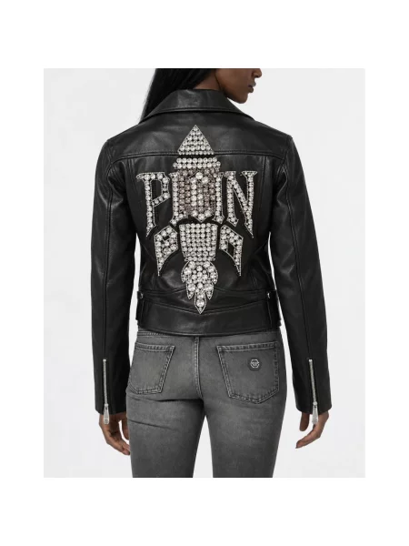 Kurtka skórzana Philipp Plein czarna